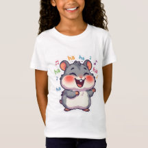 面白いハムスター 笑い メメ キッズ グラフィックTシャツ