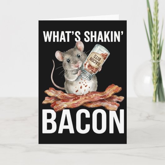 面白いハムスター What's Shakin' ベーコン朝食 カード (正面)