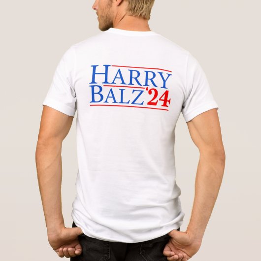 面白いハリス・ウォルズ 24 ハリー・バルズ 2024 ミーム 民主党 トライブレンドＴシャツ (裏面)
