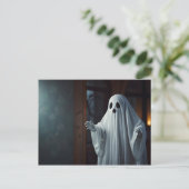 面白いハロウィンの幽霊 ポストカード (スタンド正面)