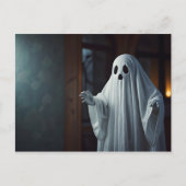 面白いハロウィンの幽霊 ポストカード (正面)