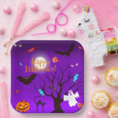 面白いハロウィンの生き物やお菓子 ペーパープレート (パーティー)