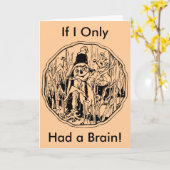 面白いハロウィンもしのかかし私は脳しか持っていなかった カード (黄色い花)