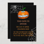 面白いハロウィンカボチャのアートを甘やかすには可愛すぎる 招待状 (正面/裏面)