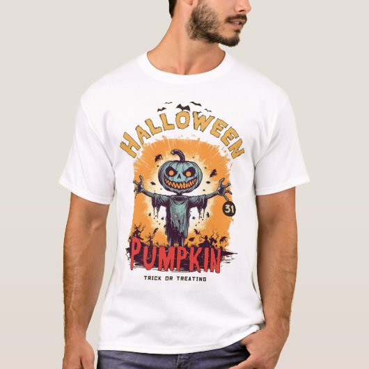 面白いハロウィンカボチャTシャツ Tシャツ (正面)
