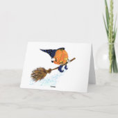 面白いハロウィンカードウィッチカボチャ飛んでいるブロム カード (裏面)