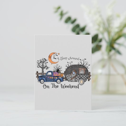 面白いハロウィンキャンプ ポストカード (スタンド正面)