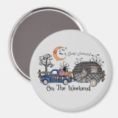 面白いハロウィンキャンプ マグネット (正面/裏面)