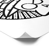 面白いハロウィンシニカルスカルカラーリングページ ポスター (角)