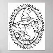 面白いハロウィンスコーピオンカラーリングページ ポスター (正面)