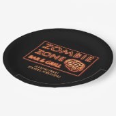 面白いハロウィンゾンビ食品のように新鮮 ペーパープレート (アングル)