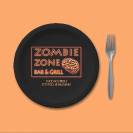 面白いハロウィンゾンビ食品のように新鮮 ペーパープレート