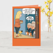 面白いハロウィントランプのトリックまたはトレーター カード (黄色い花)