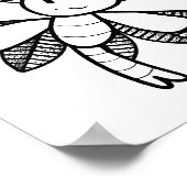 面白いハロウィンドラゴンフライ着色ページ ポスター (角)