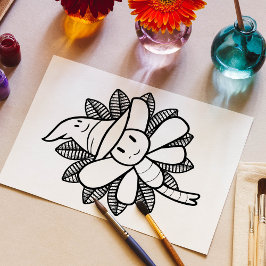 面白いハロウィンドラゴンフライ着色ページ ポスター