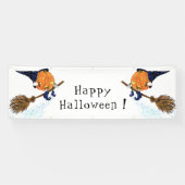 面白いハロウィンバナーウィッチパンプキ飛んでいるン 横断幕 (横)