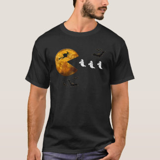 面白いハロウィンフルムーン食べ幽霊ハロウィーン Tシャツ