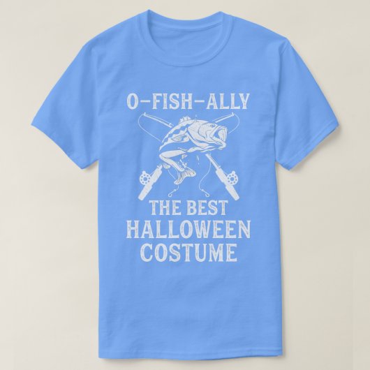 面白いハロウィンプンフィッシャーマン魚釣りハロウィーンCo Tシャツ (デザイン正面)