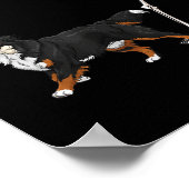 面白いハロウィンベルネーズマウンテンドッグアンドスケルトン ポスター (角)