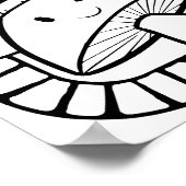 面白いハロウィンマッシュルームのカラーリングページ ポスター (角)