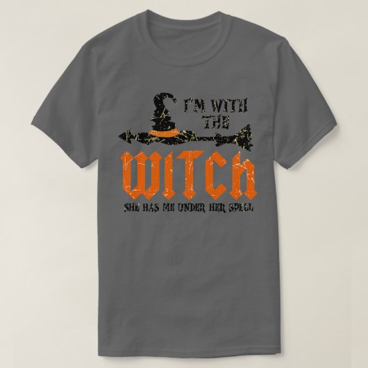面白いハロウィンマッチングカップルの衣装ImとT Tシャツ (デザイン正面)