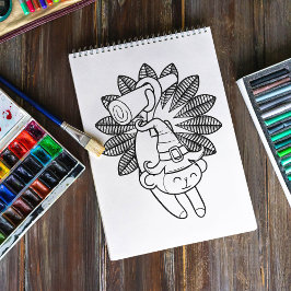 面白いハロウィンモンキーカラーリングページ ポスター