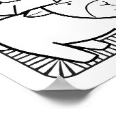 面白いハロウィンヤギの着色ページ ポスター (角)