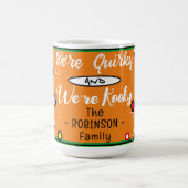 面白いハロウィン予測できなオレンジの家族名 コーヒーマグカップ (中央)