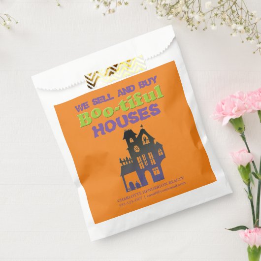 面白いハロウィン幽霊のよく出るハウス実在エステートトリート フェイバーバッグ (封をした状態)