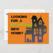 面白いハロウィン幽霊のよく出るハウス実在エテート シーズンポストカード (正面/裏面)