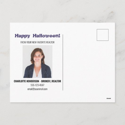 面白いハロウィン幽霊のよく出るハウス実在エテート シーズンポストカード (裏面)