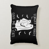 面白いハロウィン忘れ猫幽霊キャンディ与えメ猫 アクセントクッション (裏面(縦))