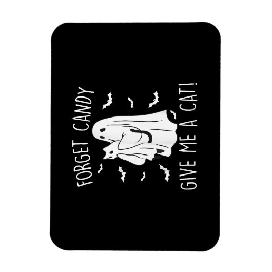 面白いハロウィン忘れ猫幽霊キャンディ与えメ猫 マグネット (縦)