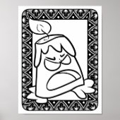 面白いハロウィン怒キャンドルカラーリングページ ポスター (正面)