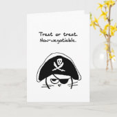 面白いハロウィン怒- Cat is a Pirate カード (黄色い花)