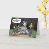 面白いハロウィン恋しく思カード カード (黄色い花)