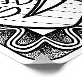 面白いハロウィン日本のランプのカラーリングページ ポスター (角)