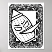 面白いハロウィン日本のランプのカラーリングページ ポスター (正面)