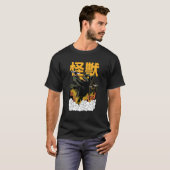 面白いハロウィン日本の- Kaiju Monster Cat Tシャツ (正面フル)