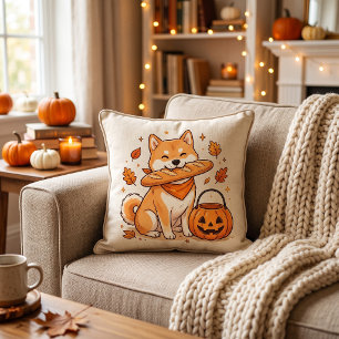 面白いハロウィン柴犬バゲットパン枕 クッション