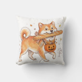 面白いハロウィン柴犬バゲットパン枕 クッション (正面)