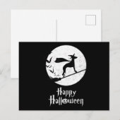 面白いハロウィン衣装 魔女 ウィペット 犬好きジー シーズンポストカード (正面/裏面)