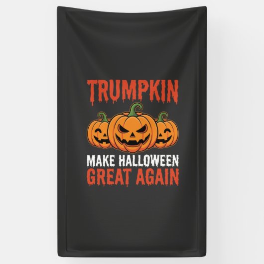 面白いハロウィン トランプキン かぼちゃ パロディ 横断幕 (縦)