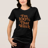 面白いハロウィン 私はその魔女 トライブレンドＴシャツ (正面)