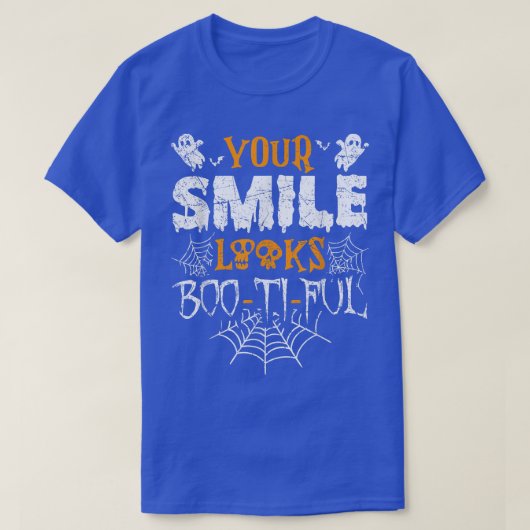 面白いハロウィーンあなたのスマイルはbooTiFul幽霊 Tシャツ (デザイン正面)