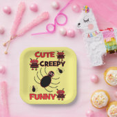 面白いハロウィーンかわいいスパイダー幽霊 ペーパープレート (パーティー)