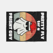 面白いハロウィーンかわいい幽霊不気味面白いハロウィーン フリースブランケット (正面(横))