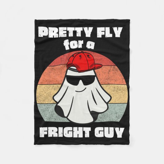 面白いハロウィーンかわいい幽霊不気味面白いハロウィーン フリースブランケット (正面)