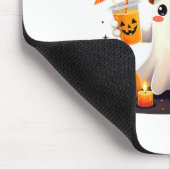 面白いハロウィーンかわいい幽霊飲みアイスコーヒーwom マウスパッド (コーナー)