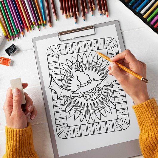 面白いハロウィーンこうもりカラーリングページ ポスター